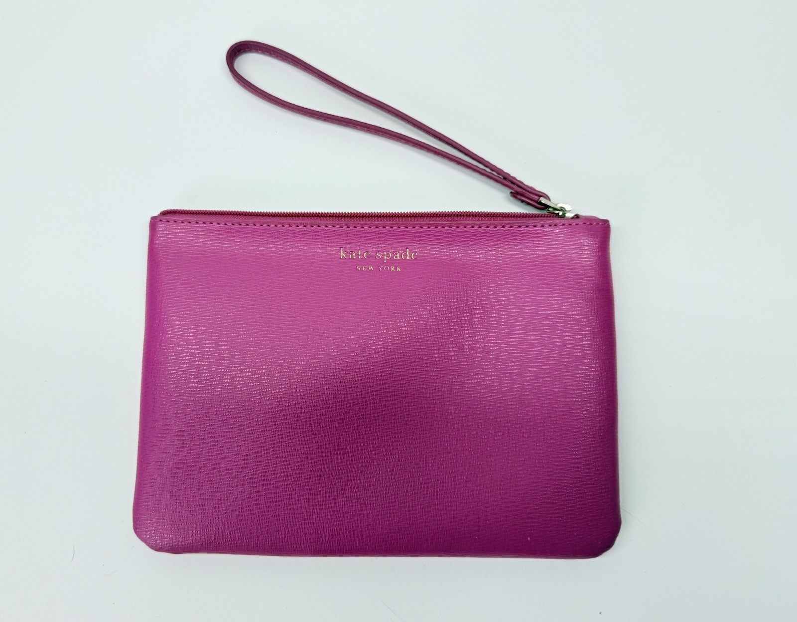 KATE SPADE Dark Magenta Hot Pink Keaton Wristlet Clutch Wallet EUC