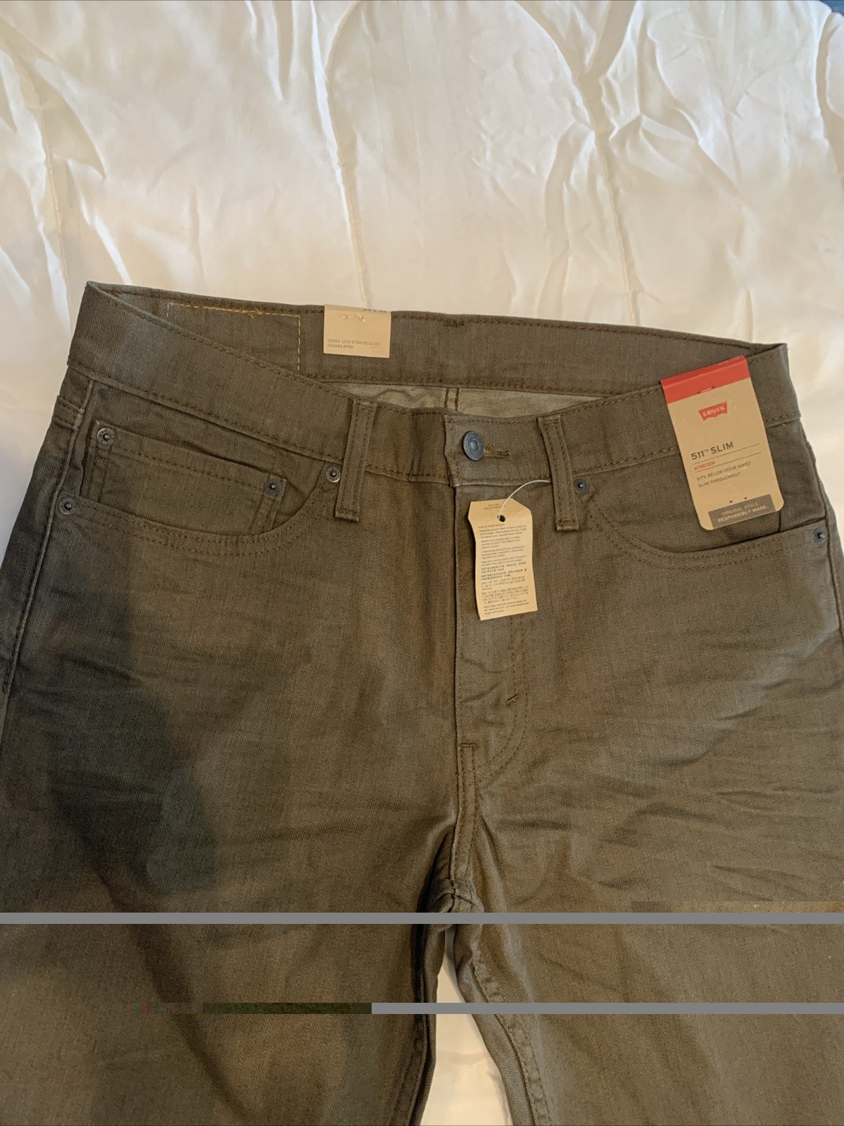 Levi’s 511 Slim Jeans Men’s 34×36 Gray Cotton Blend Casual Stretch Casual C4