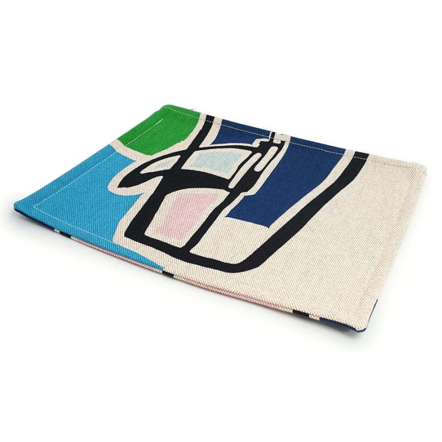 Hermes Yachting 3 Surf GM Flat Pouch Bag Beige Multicolor Cotton With Box 99