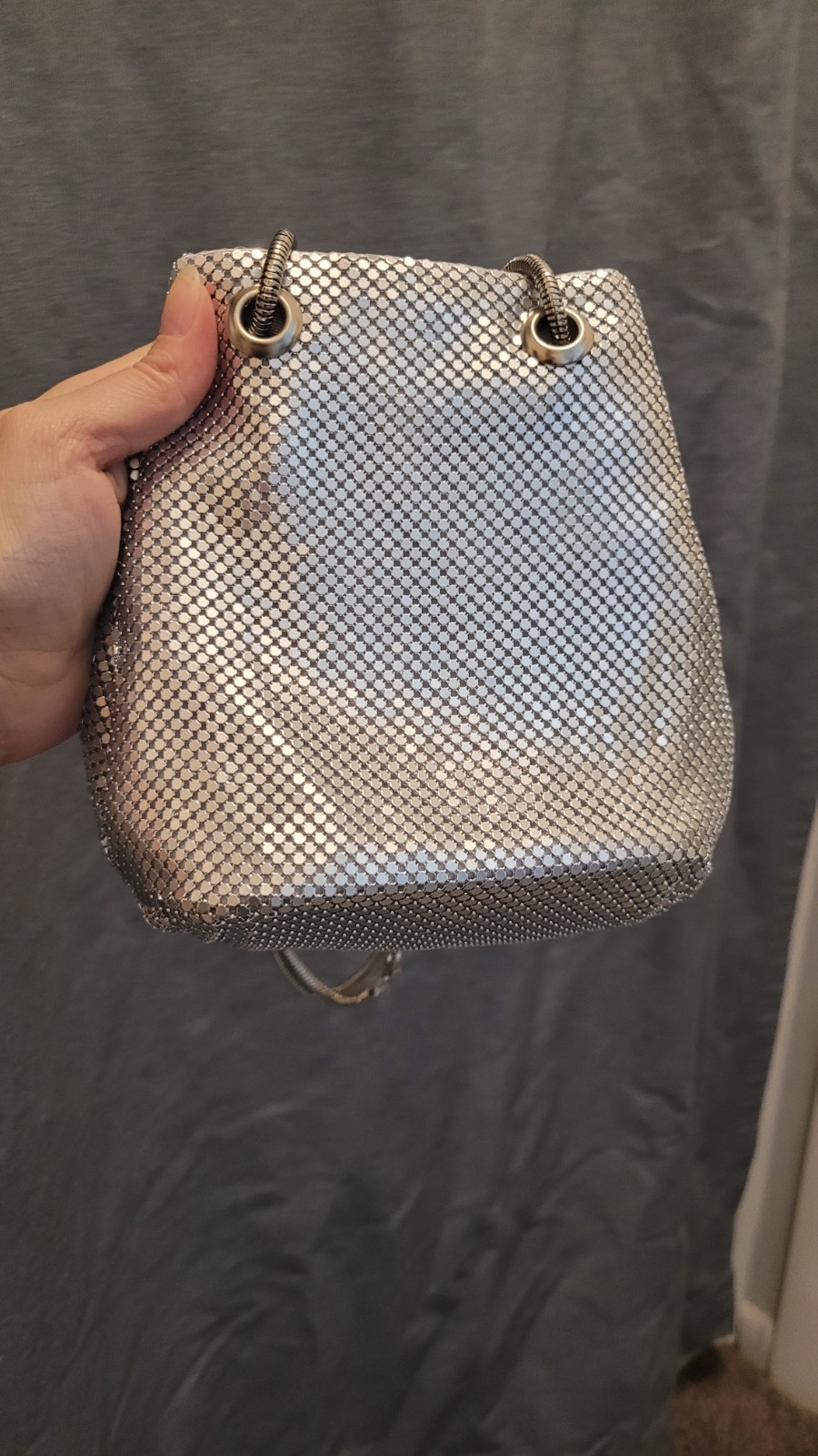 Aluminum Metal A small women’s formal handbag for a party or wedding celebration