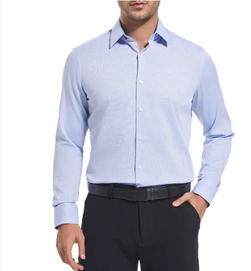 Duchamp Men’s Slim Fit Dress Shirt Blue Size XL 17.5-35 7/8