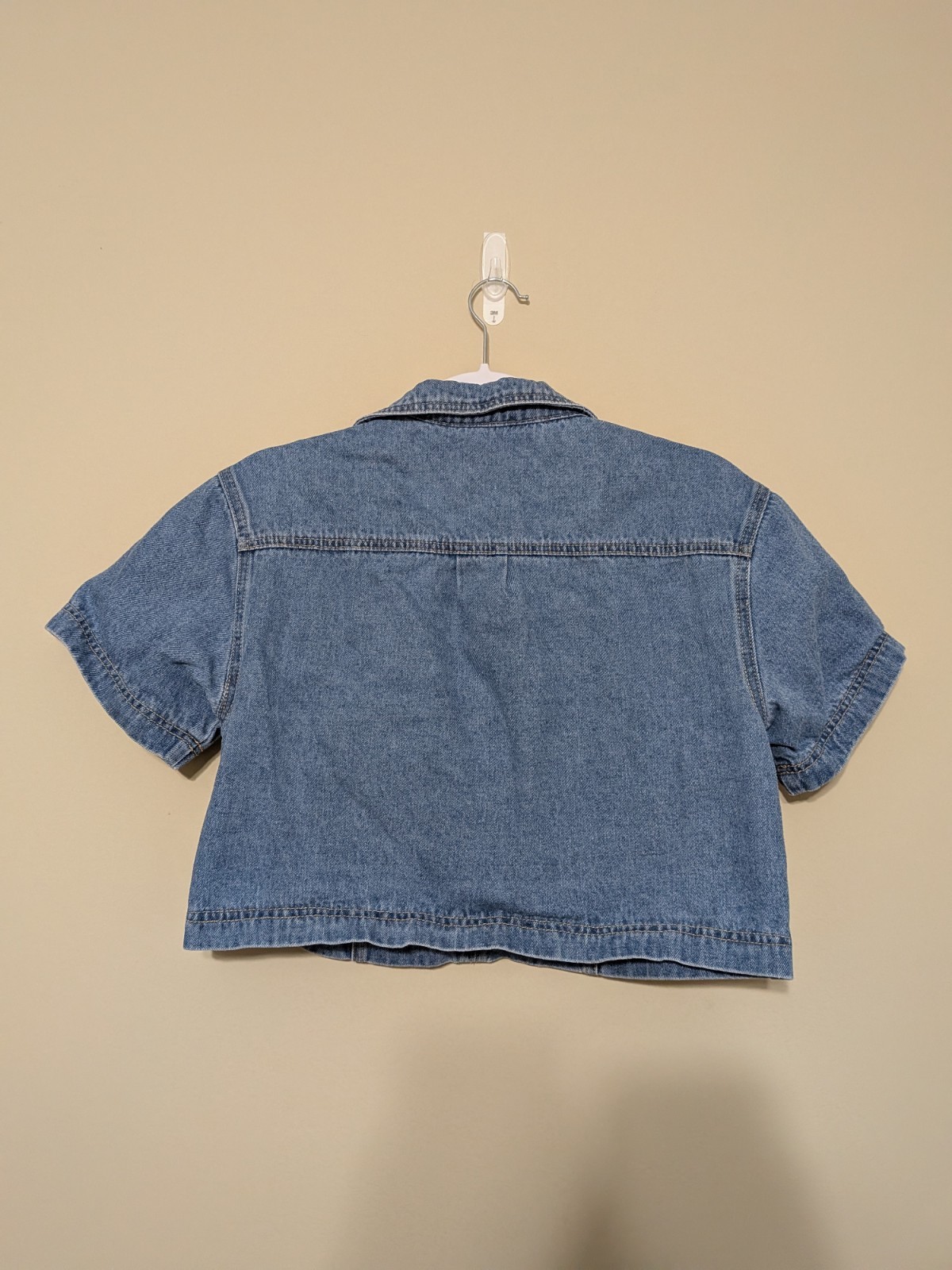 Y2K Boxy Cropped Denim Vintage Style Streetwear Jean Top With Pockets