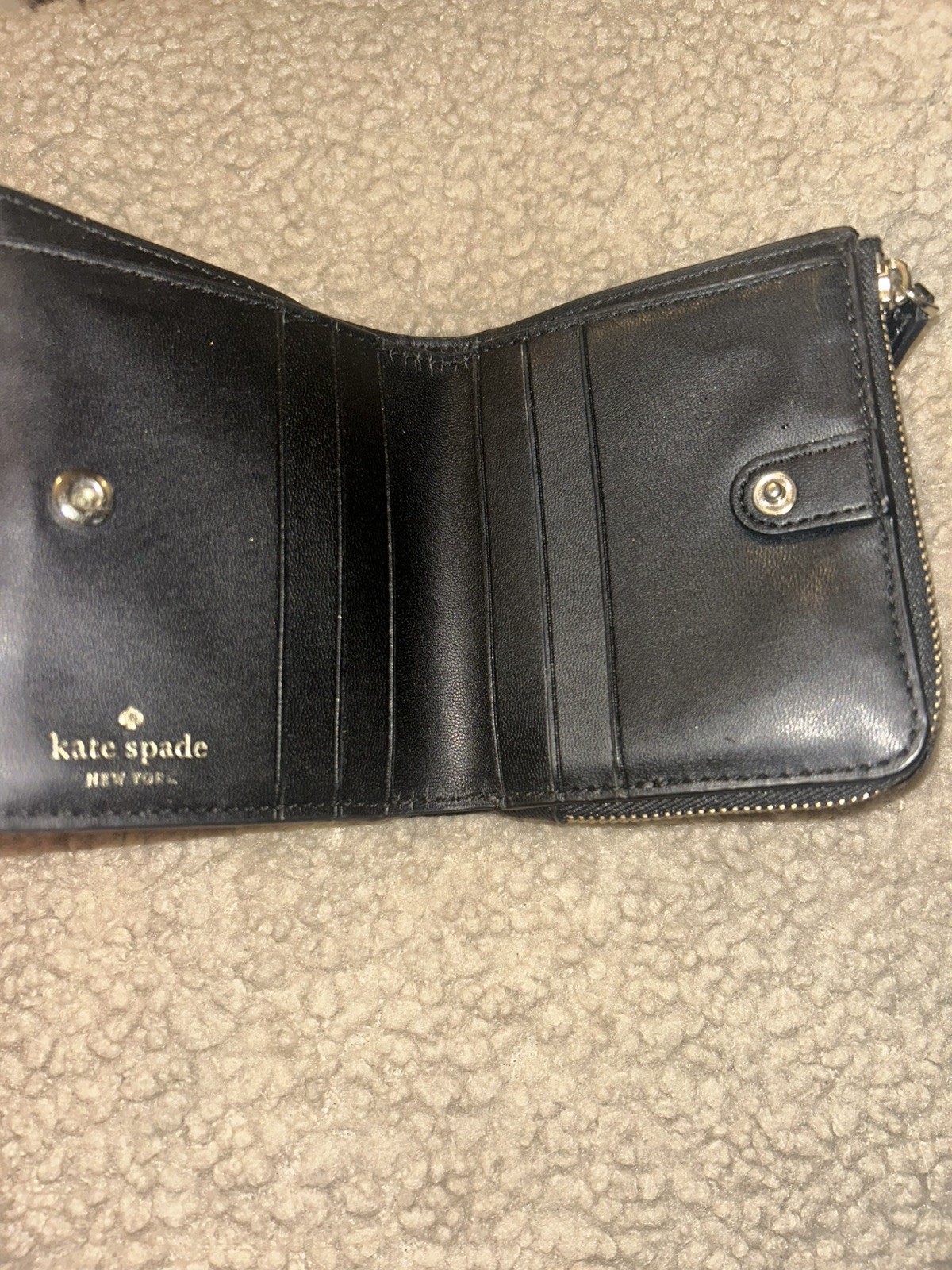 Kate Spade Glimmer Boxed Black Small Slim Cardholder Wallet KE448 NWT