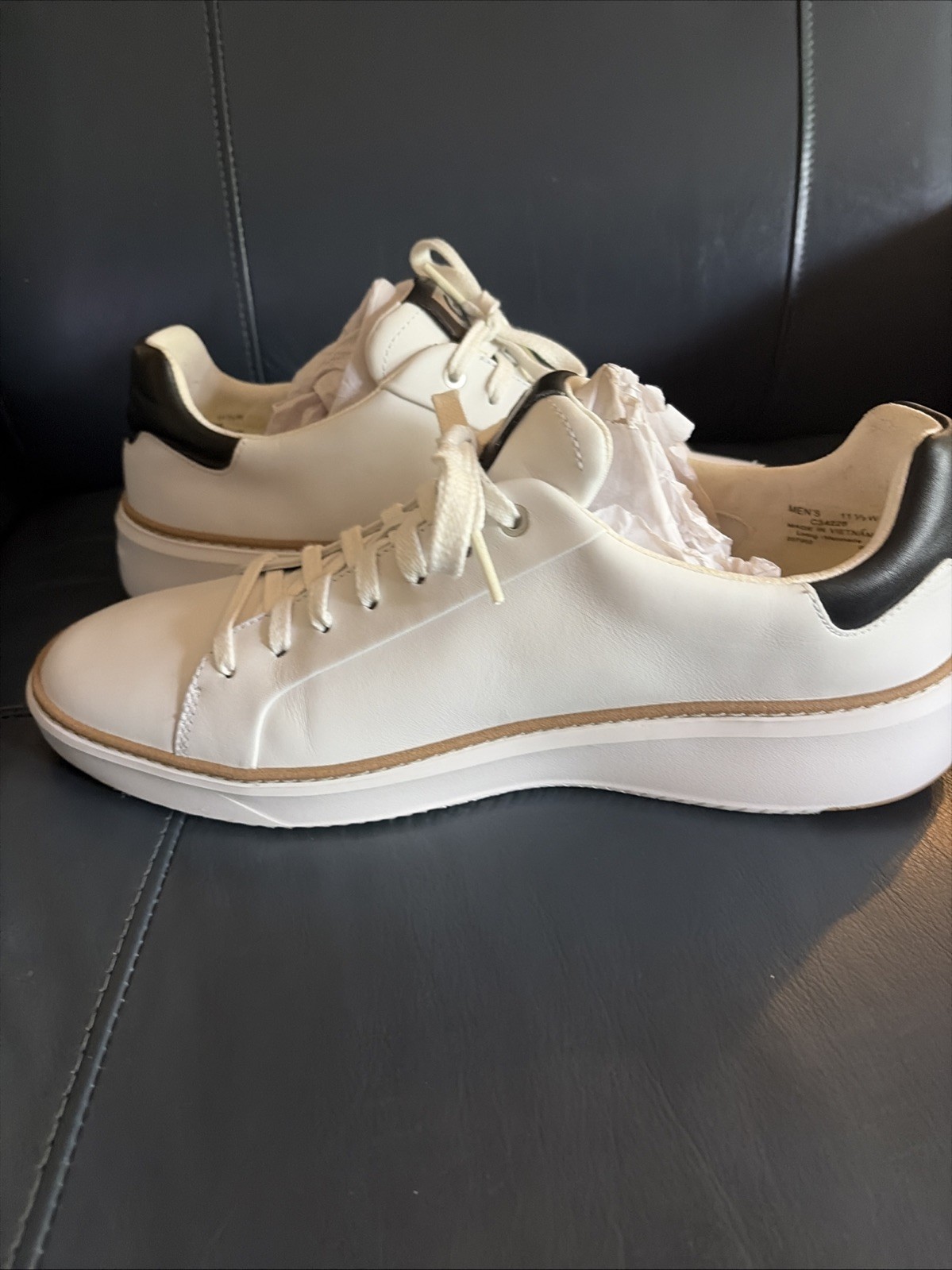 Cole Haan Men’s GrandPrø Topspin Sneakers C34226 Optic White Black-11.5W