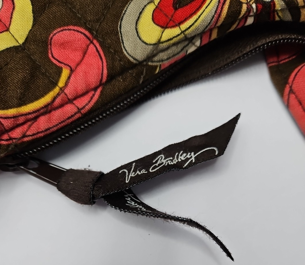 Vera Bradley Libby Crossbody Small Purse Puccini Brown Red Yellow