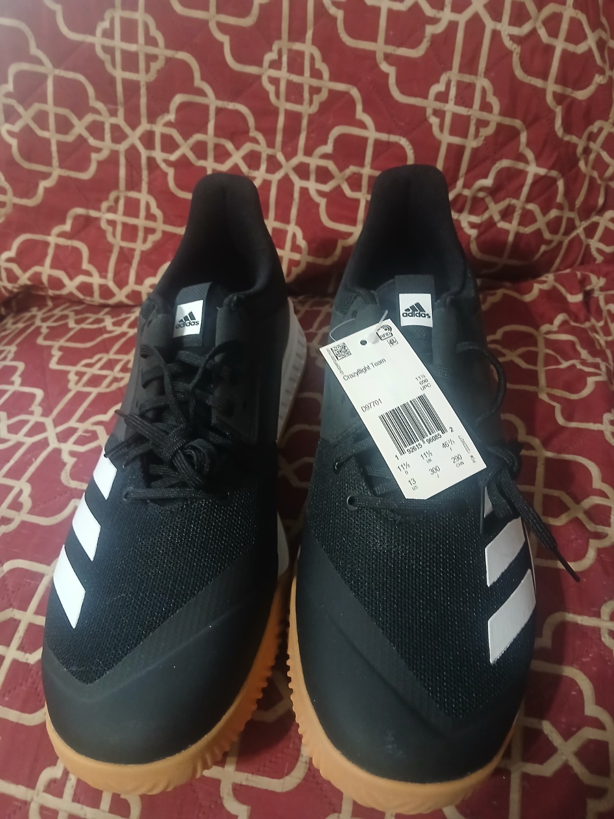 adidas CrazyflightShoes Black/White/Black, Size 13