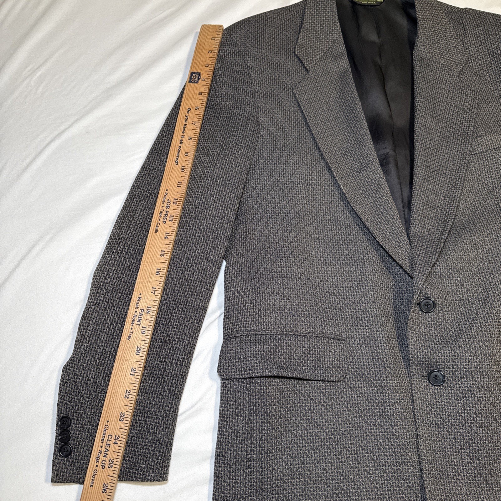 Lineage Soft Sport Coat Mens 42 Brown Black Blazer Jacket Pure Wool VTG USA