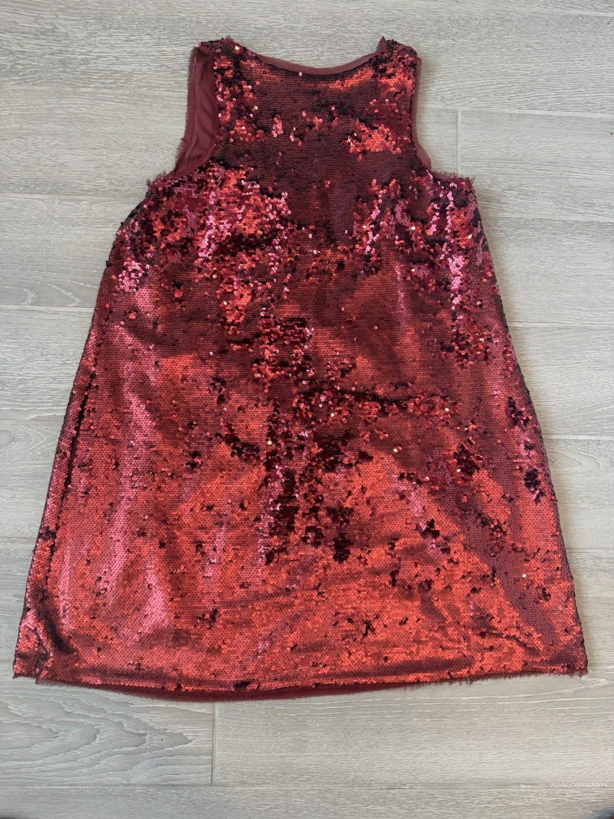 RACHEL Rachel Roy Red Wine Sequin A-Line Sleeveless V-Neck Dress Women’s Size S