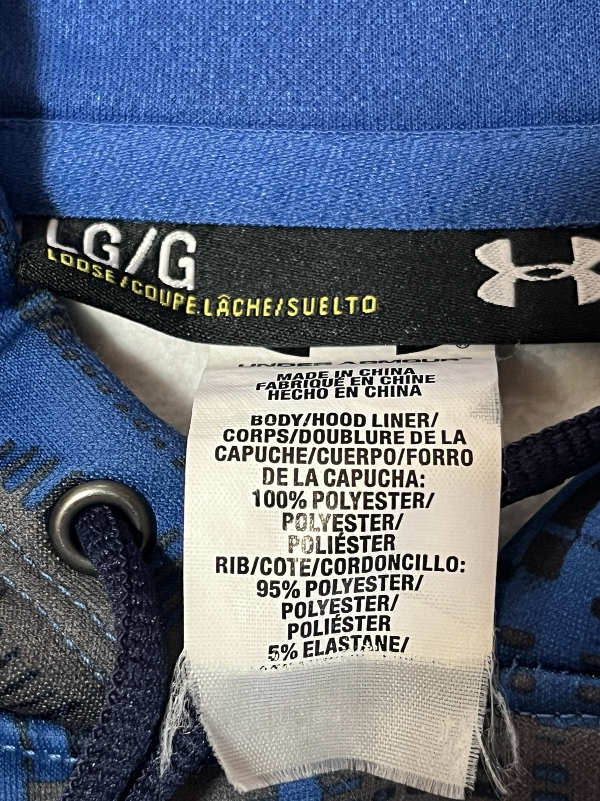 Under Armour Loose Hoodie Men’s Large Blue/Black/Neon Green