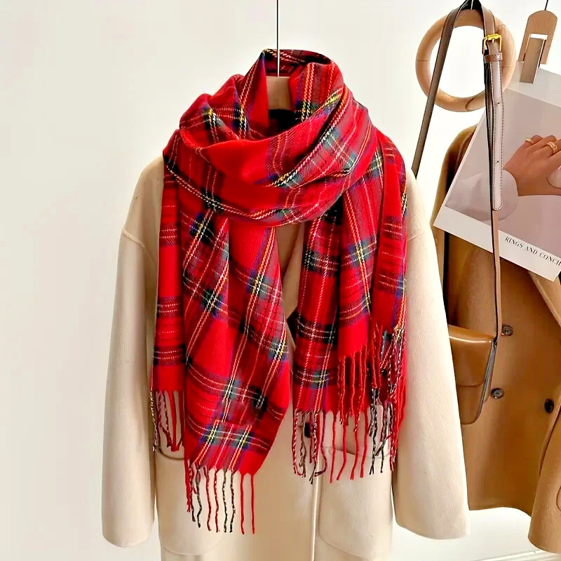 Plaid Tartan Pashmina Stole, Shawl Wrap – Scottish Highlands ✨New * Free Ship 👀