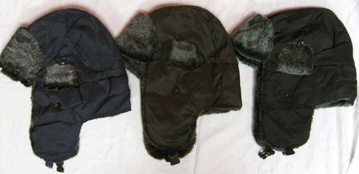 BLACK BROWN NAVY FAUX FUR STYLE WINTER TROOPER AVIATOR HAT winter trapper A71