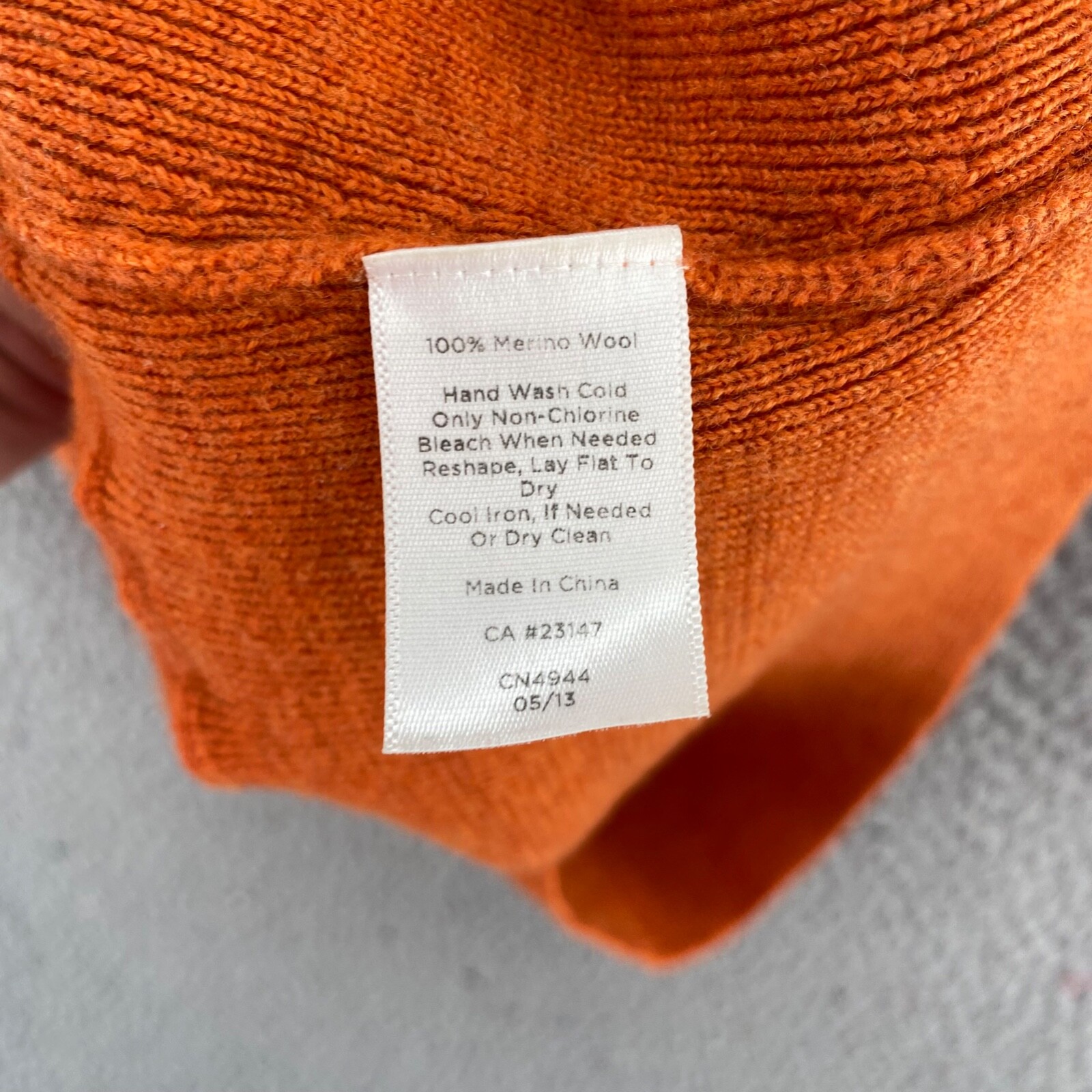 Talbots Sweater Women Medium Orange Pure Merino Wool Knit Tunic Cowl Pullover