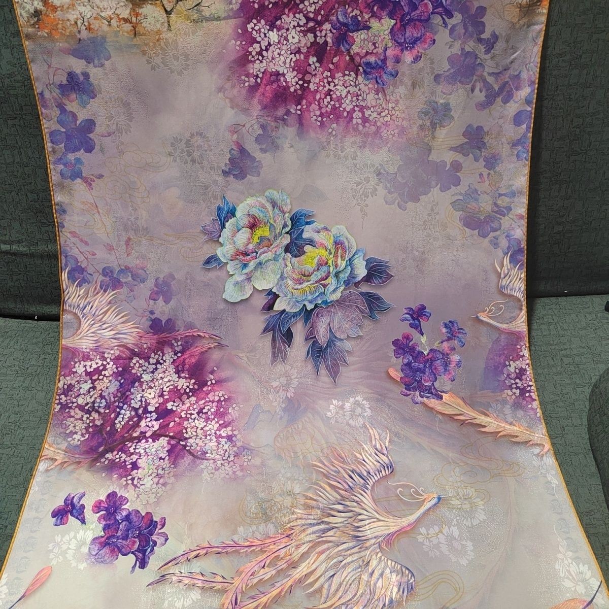 Phoenix Xiangyunsha Scarf Chinese Style 70*180cm Double-Sided Shawl Silk Scarf