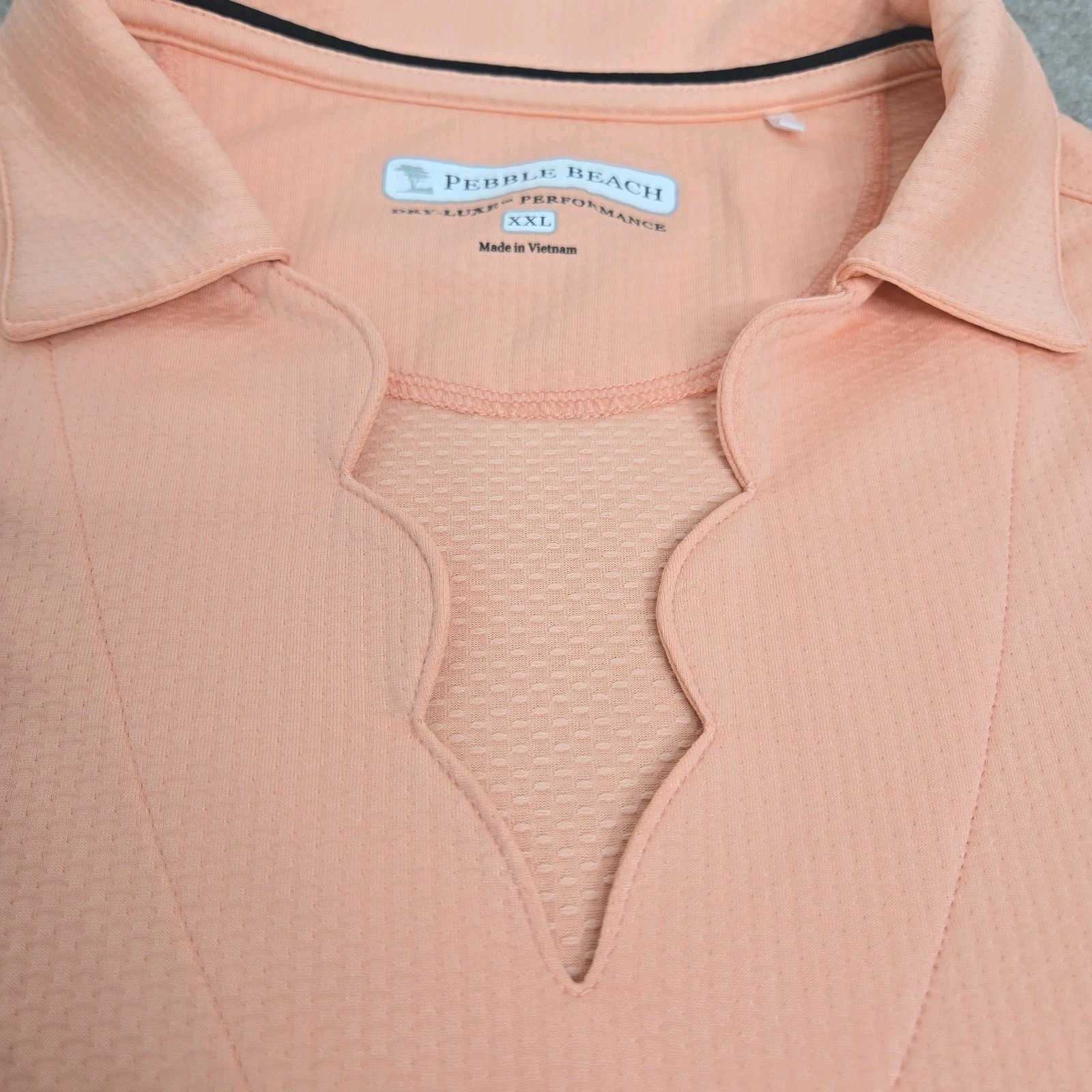Pebble Beach Golf Polo Shirt Womens XXL Coral Sleeveless Dry-Luxe Performance