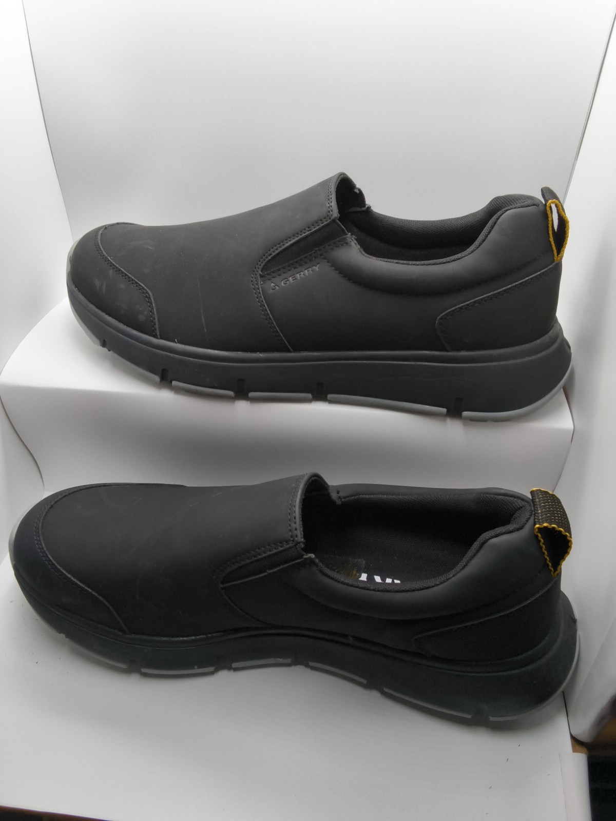 Gerry Moc II Slip-On Shoes Men’s Black Leather Lightweight Casual Walking – 13