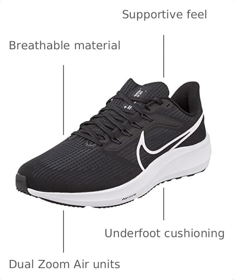 Size 10.5 – Nike Men’s Air Zoom Pegasus 39 Black Dark Smoke Grey