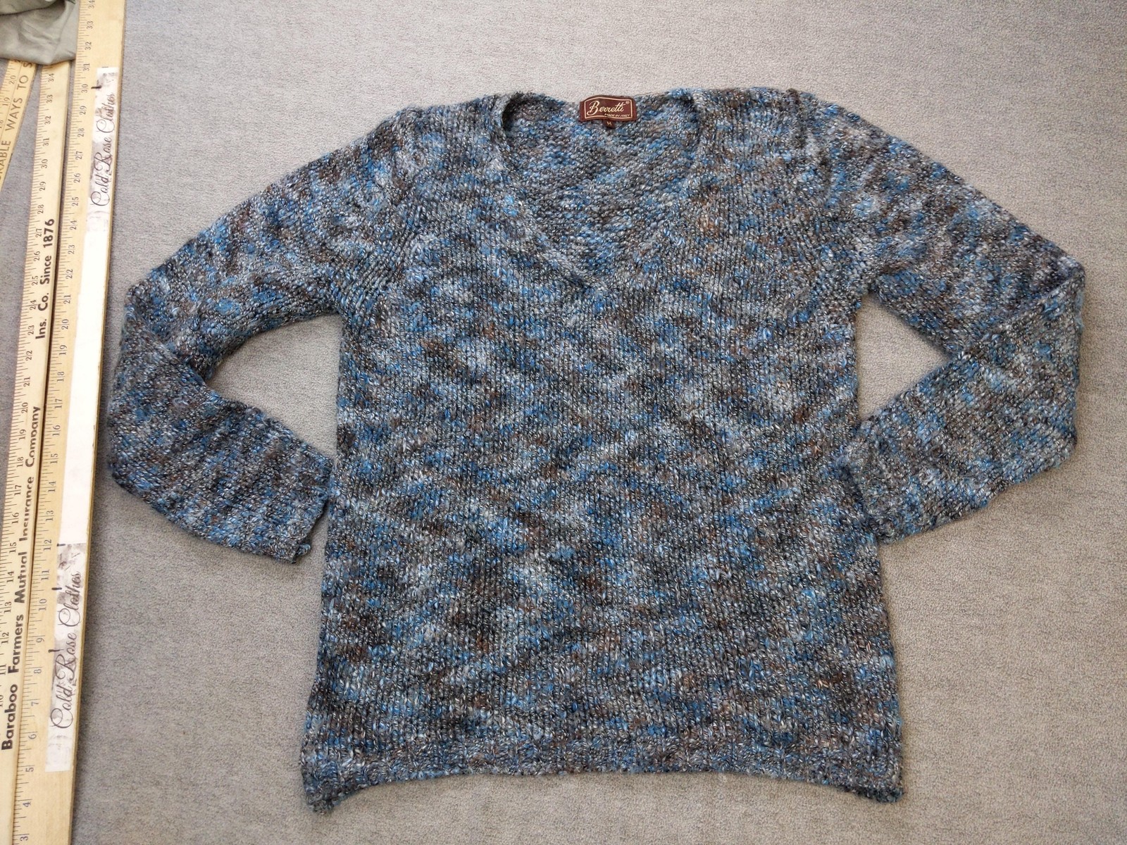 Berretti Sweater Womens Medium Multicolor Merino Wool Blend Knit Pullover Italy