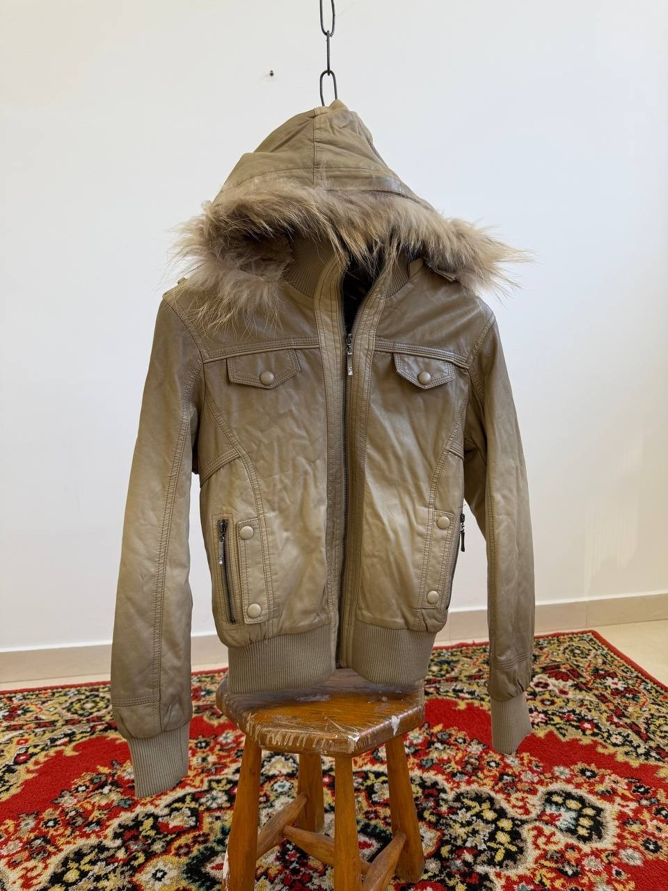 VTG 2000s JAPANESE TYPE REAL FUR HYSTERIC GLAMOUR STYLE HOODED JACKET 90S Y2K
