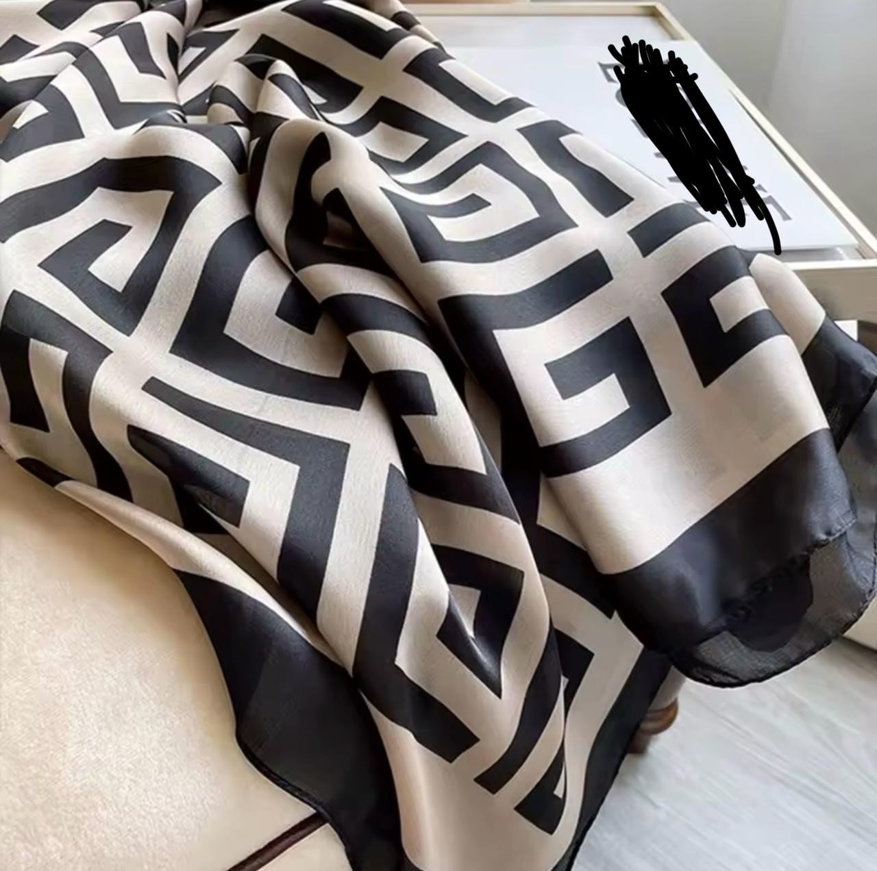 Large 180x90cm Silk Feel Polyester Scarf Elegant Print Shawl Wrap Women Fashions