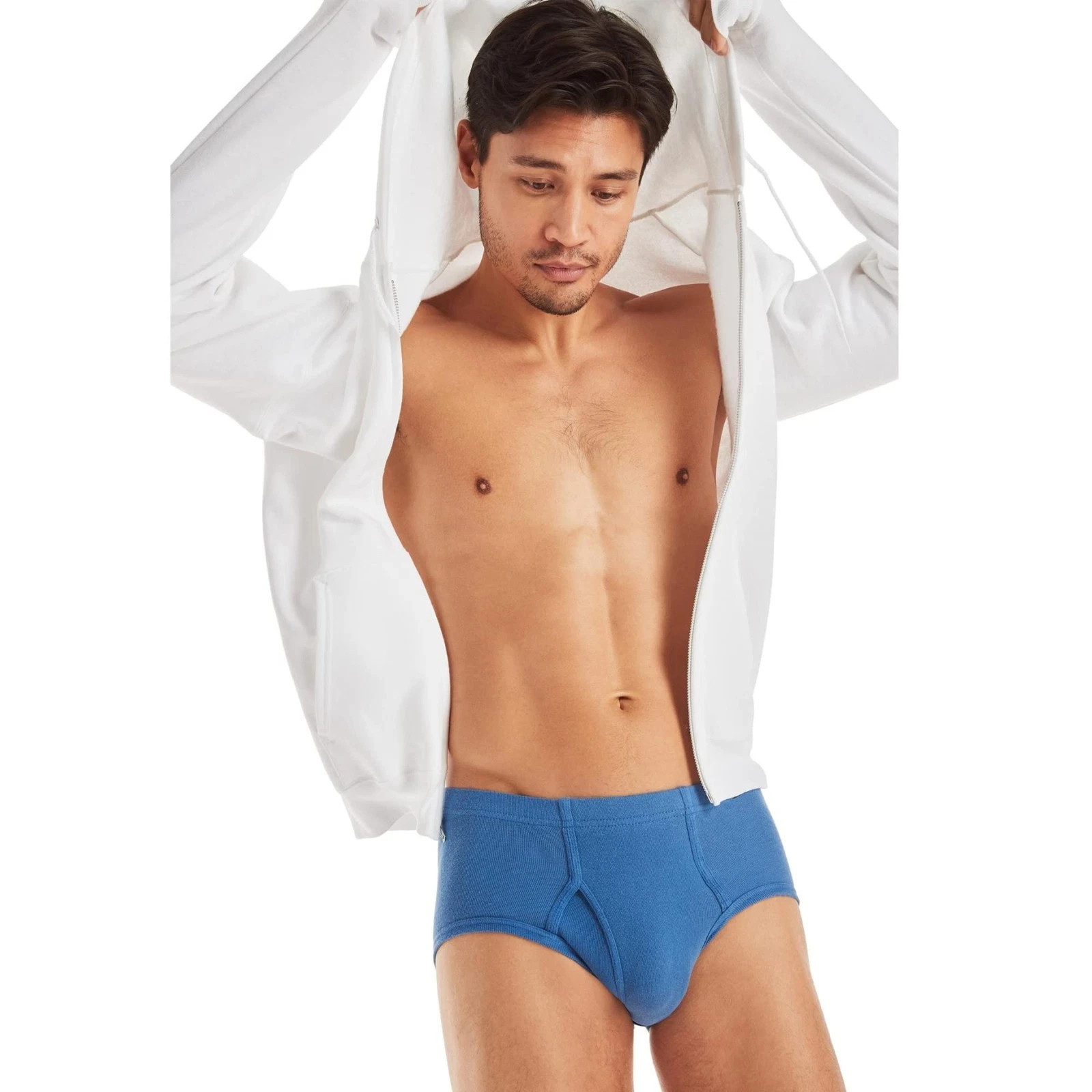 Hanes Men’s Pack, Mid-Rise Briefs, Stretch Large, Assorted Solids 6-pack