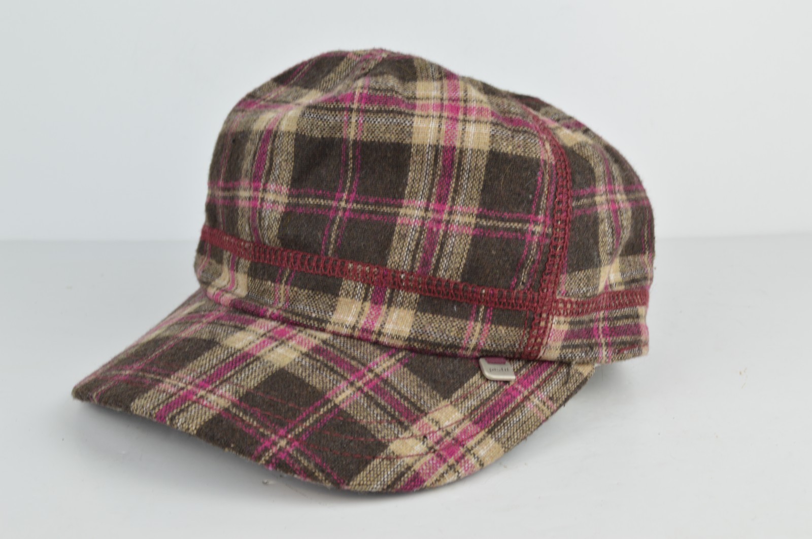 Pistil Plaid Brown Pink Tweed Flapper Womens Hat Size Adjustable NWOT New