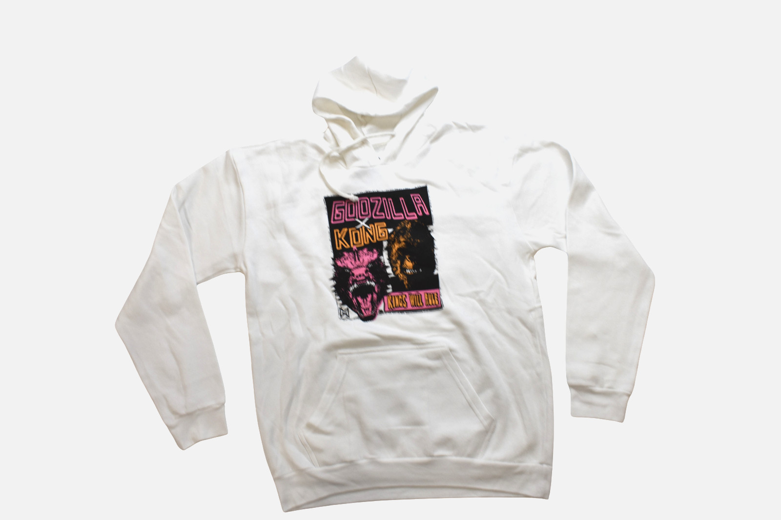 Godzilla vs Kong The New Empire Mens Kings Will Rule White Hoodie New 2XL