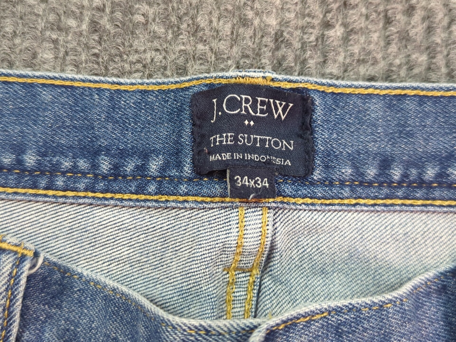 J Crew Jeans Men 34×34 Blue Straight The Sutton Denim Cotton