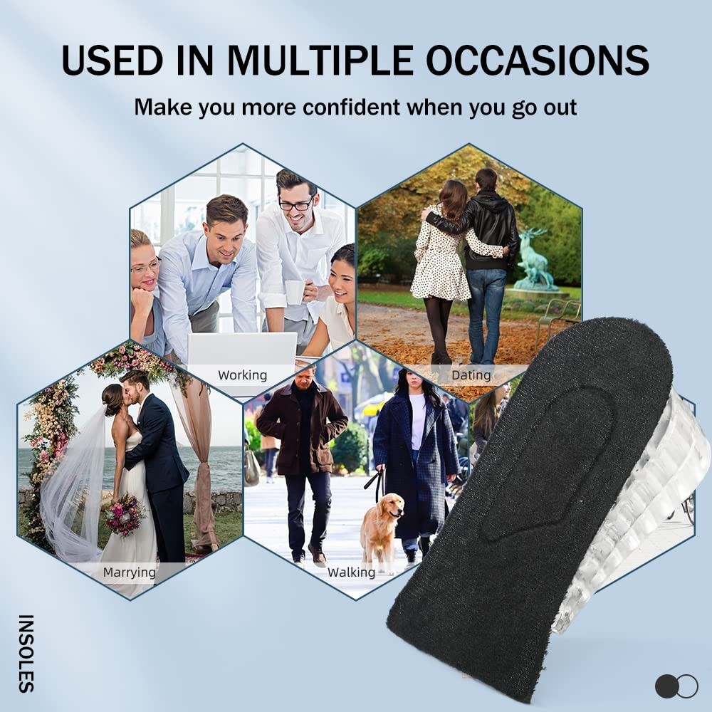 Height Increase Gel Insoles – 5cm Adjustable Heel Lift Inserts for Men & Women