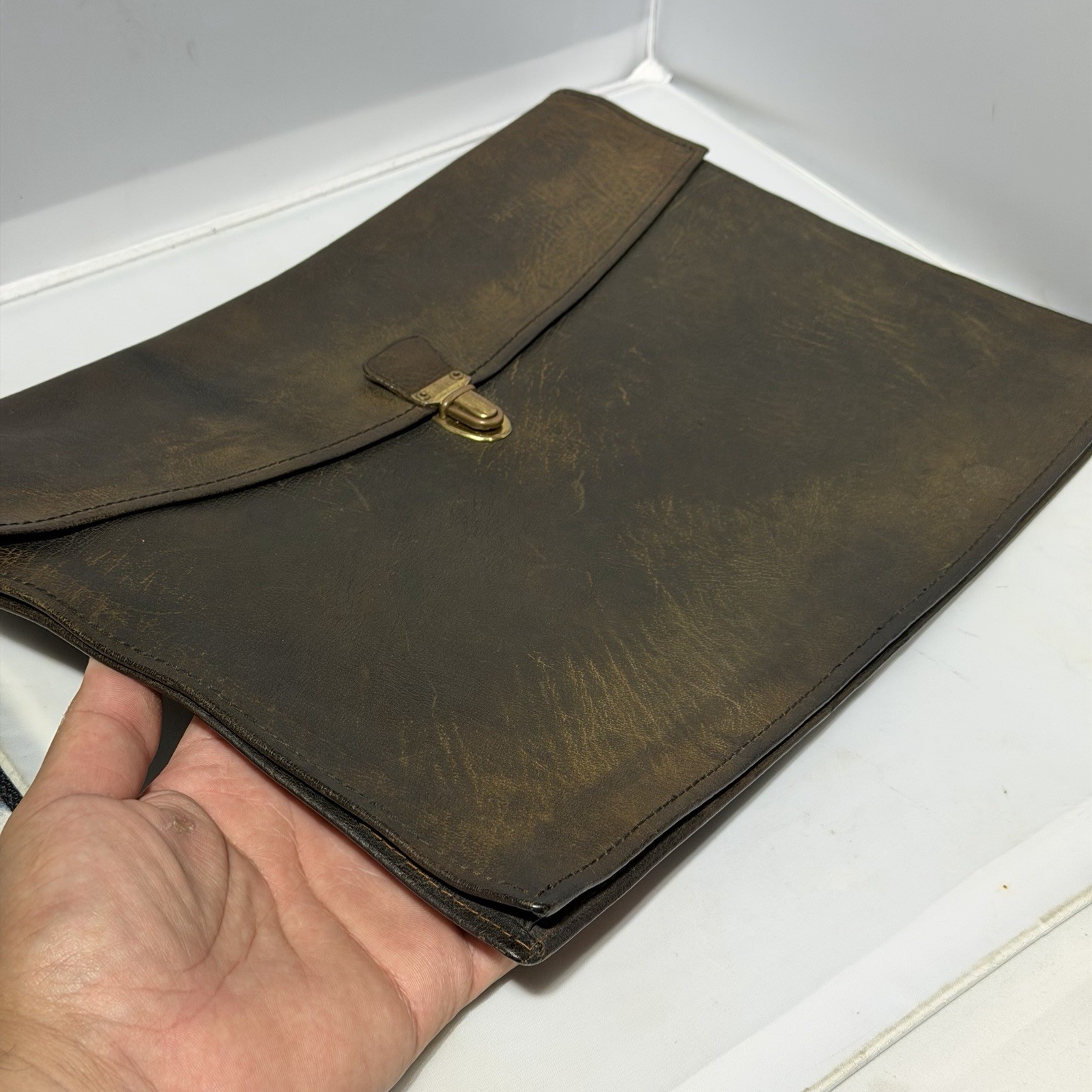 Vintage Coach No. 105 Executive Leather Envelope 66 Water Buffalo Brown RARE ⭐️