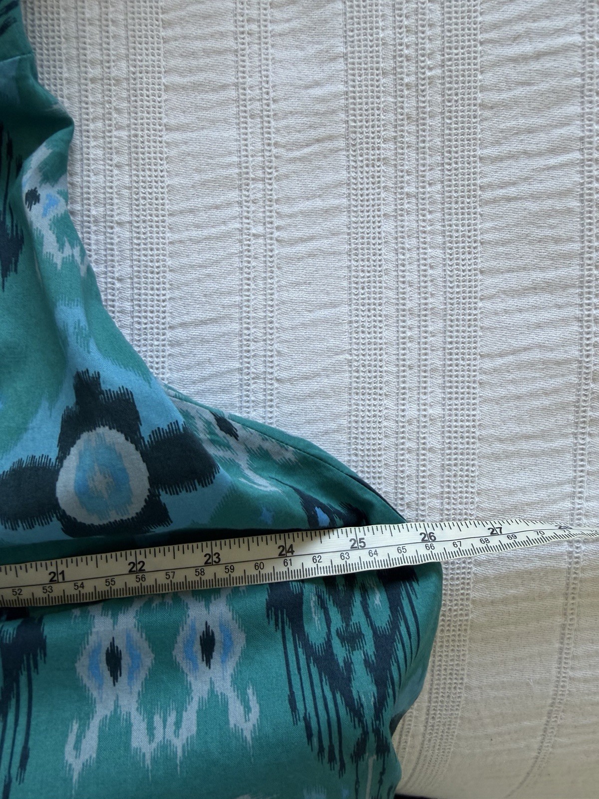 Marks & Spencer Teal Blue Green Puff Sleeve Midi Dress Size 14 Cotton Tiered