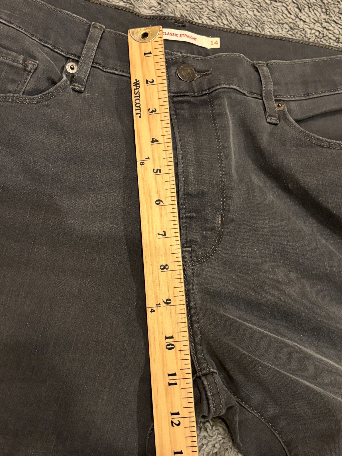 Levis Jeans Womens 14 Classic Straight Leg Gray Casual Pants Denim