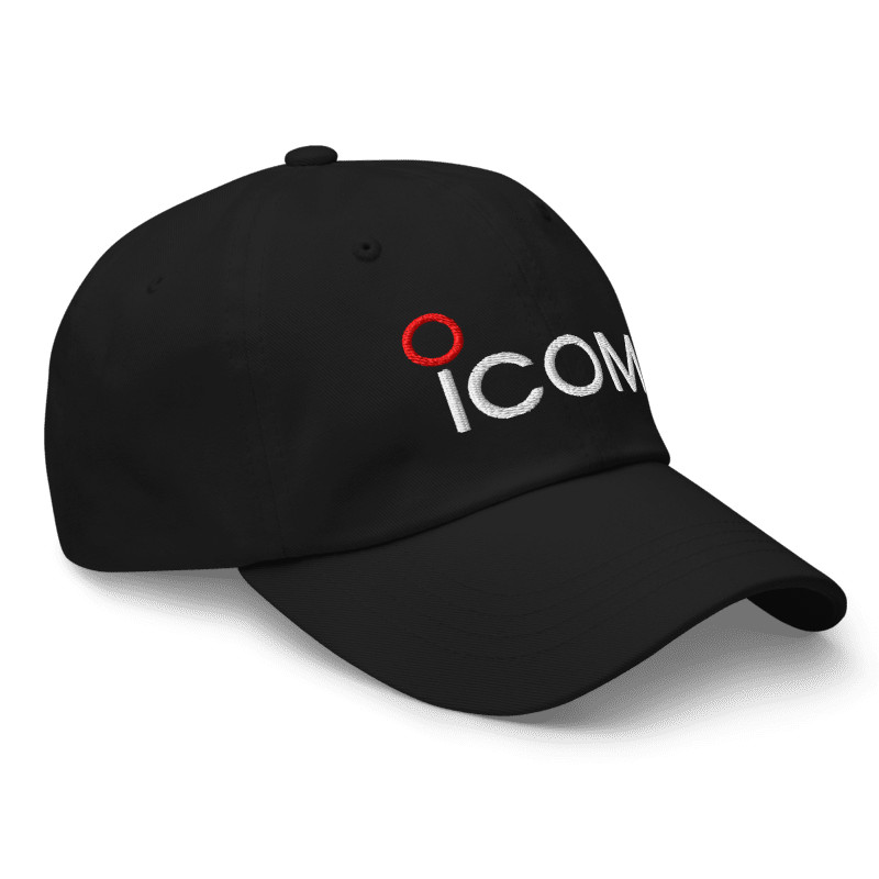 Icom Adjustable Embrodiery Black Color Classic Dad Hat