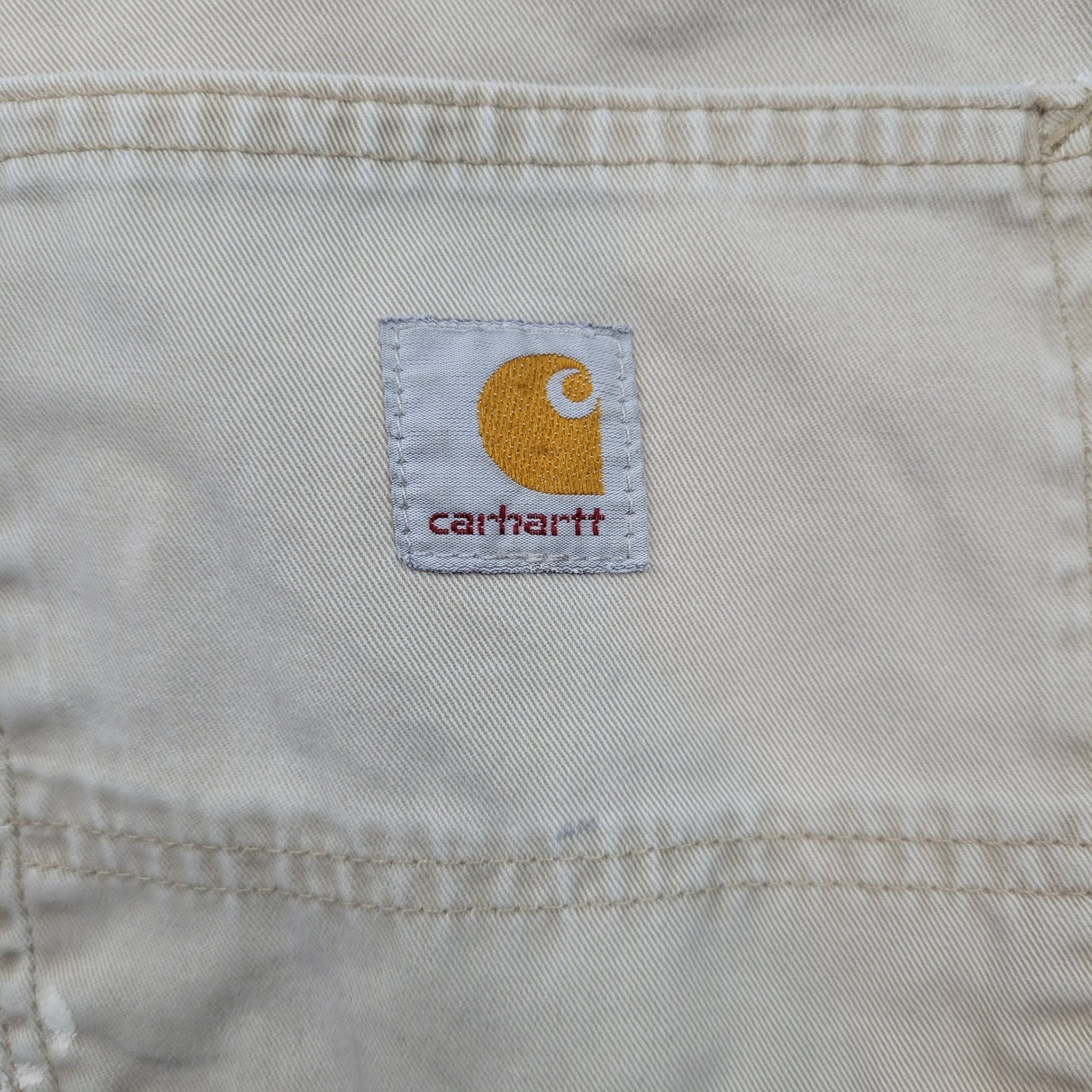 Carhartt Carpenter Pants Mens 34×32 Tan B324 FDK Relaxed Fit Workwear Cotton