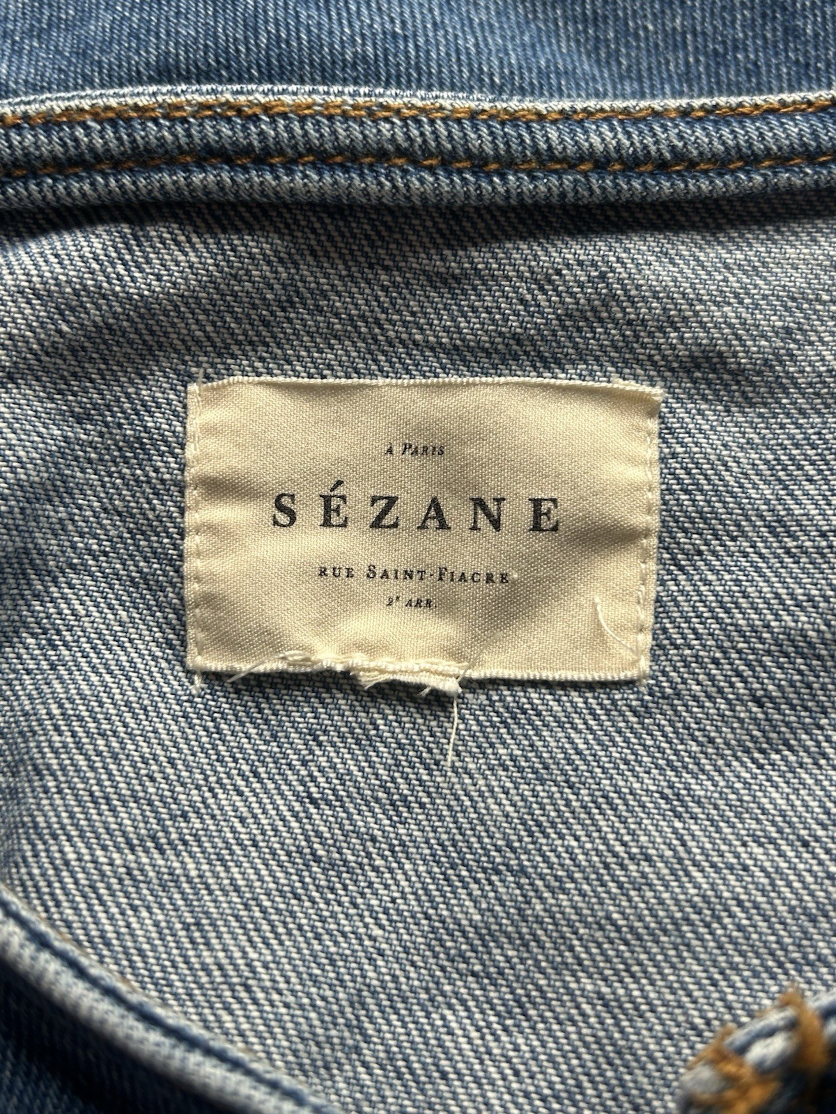 Sezane Cherine Denim dress Sz 12 EUC French Girl Utilitarian