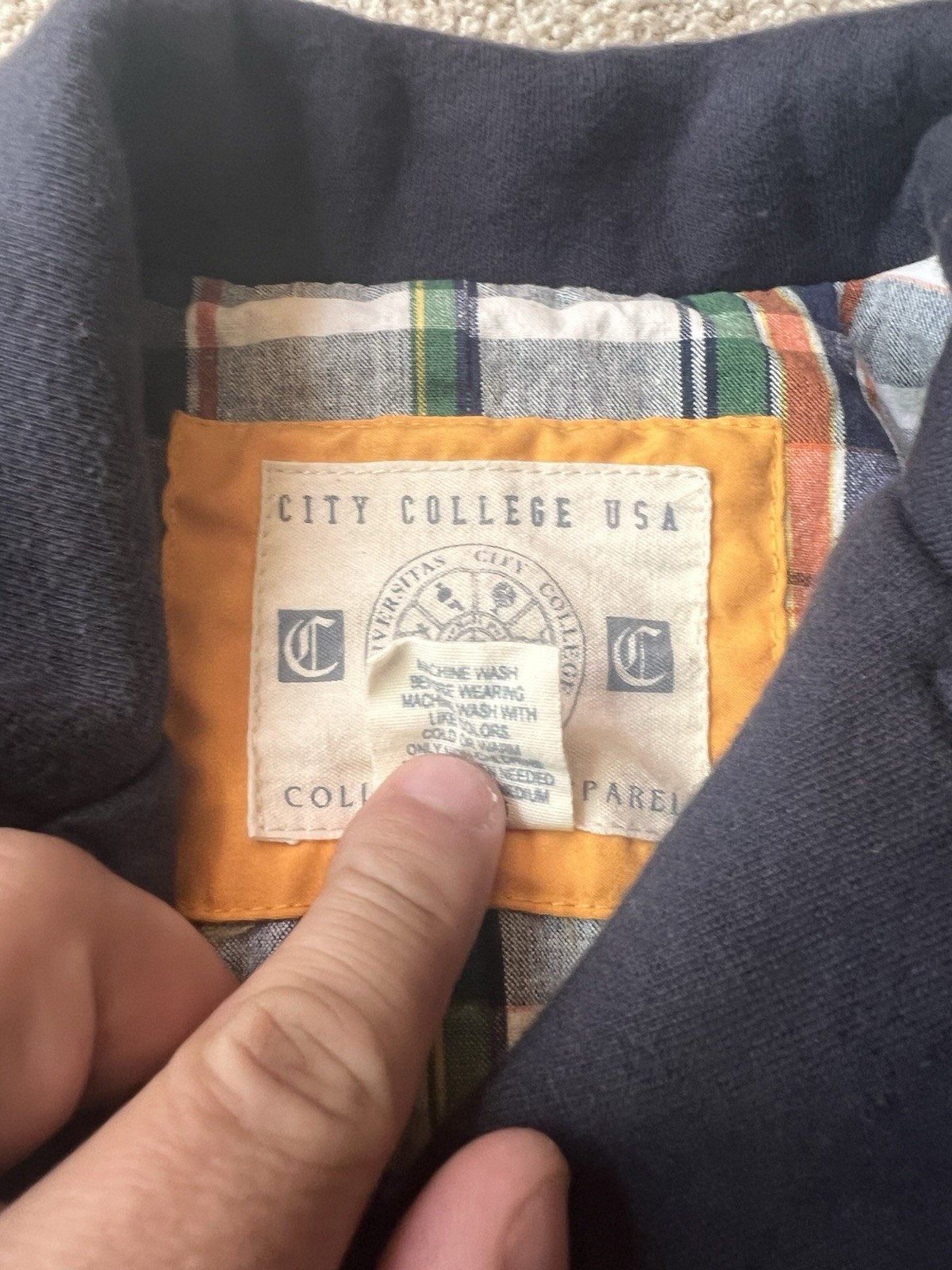 City College USA Blue Wool Blend Pea Coat Jacket 4T Preppy