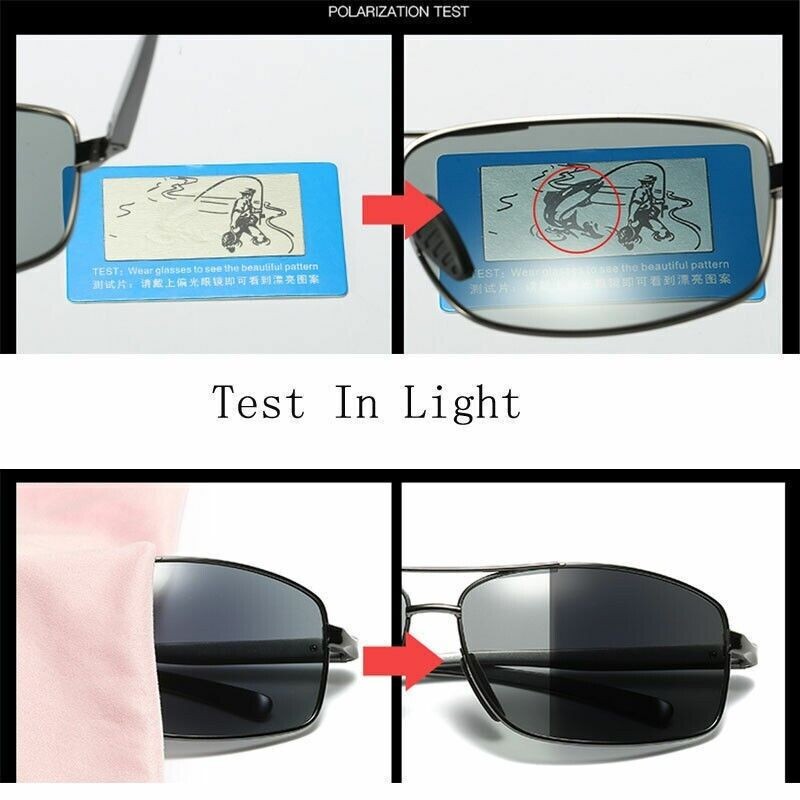 VEITHDIA Polarized Photochromic Pilot Sunglasses Men Aluminium Driving Eyewear
