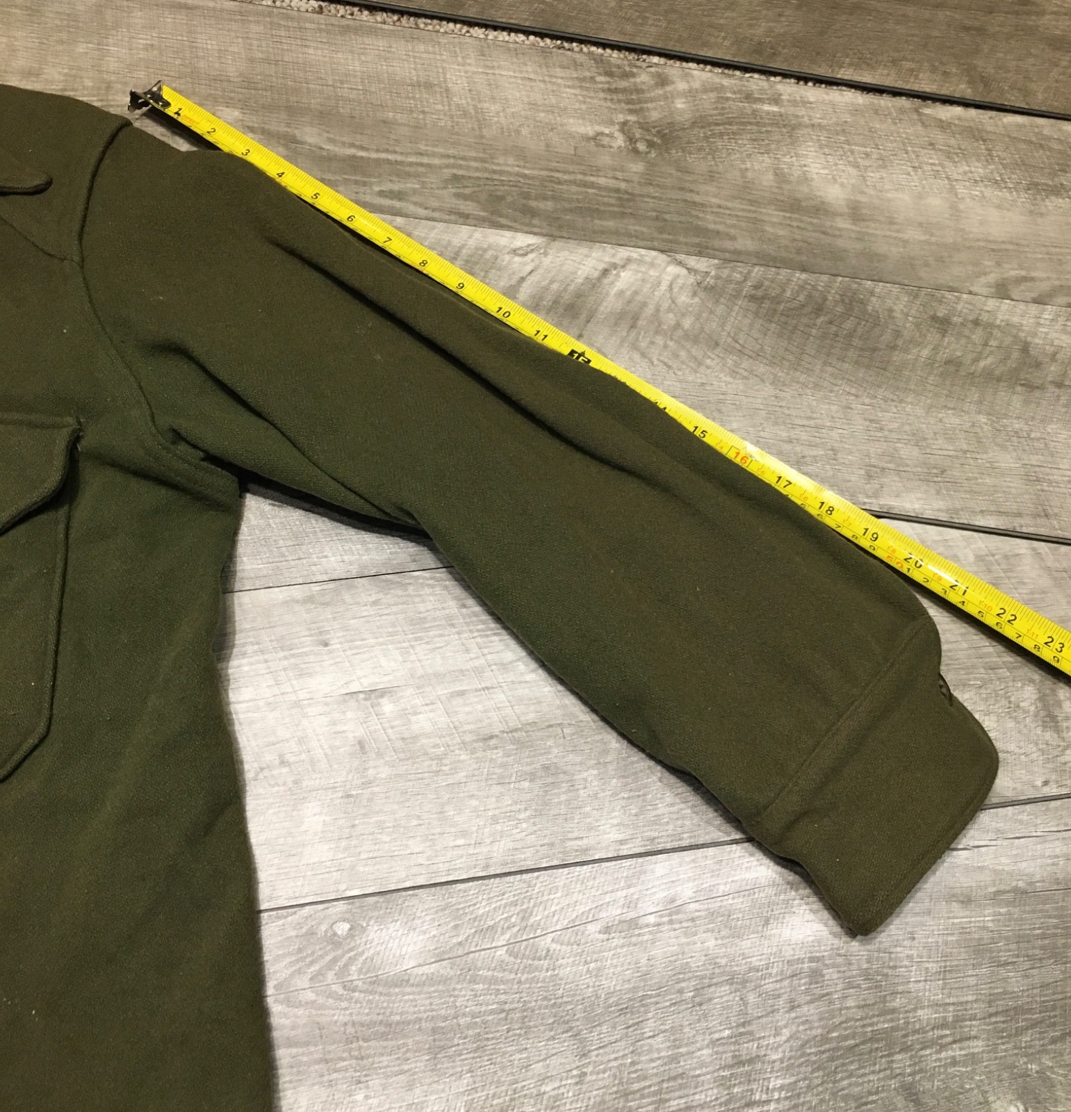 Vintage 1950s Korean War U.S. Army OG-108 Olive Green Wool Field Shirt Size Med