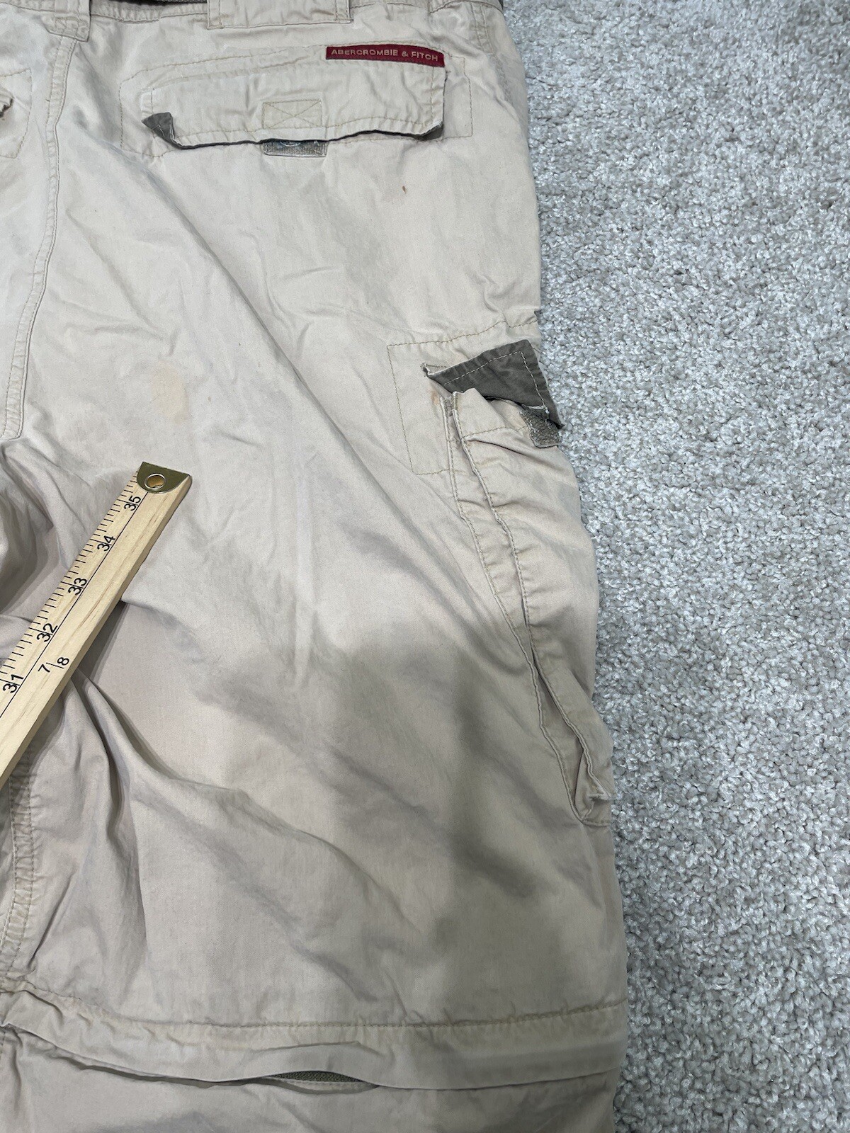 Y2K Abercrombie Fitch Cargo Pants XL 34X29 Paratrooper Baggy Gorpcore Grunge