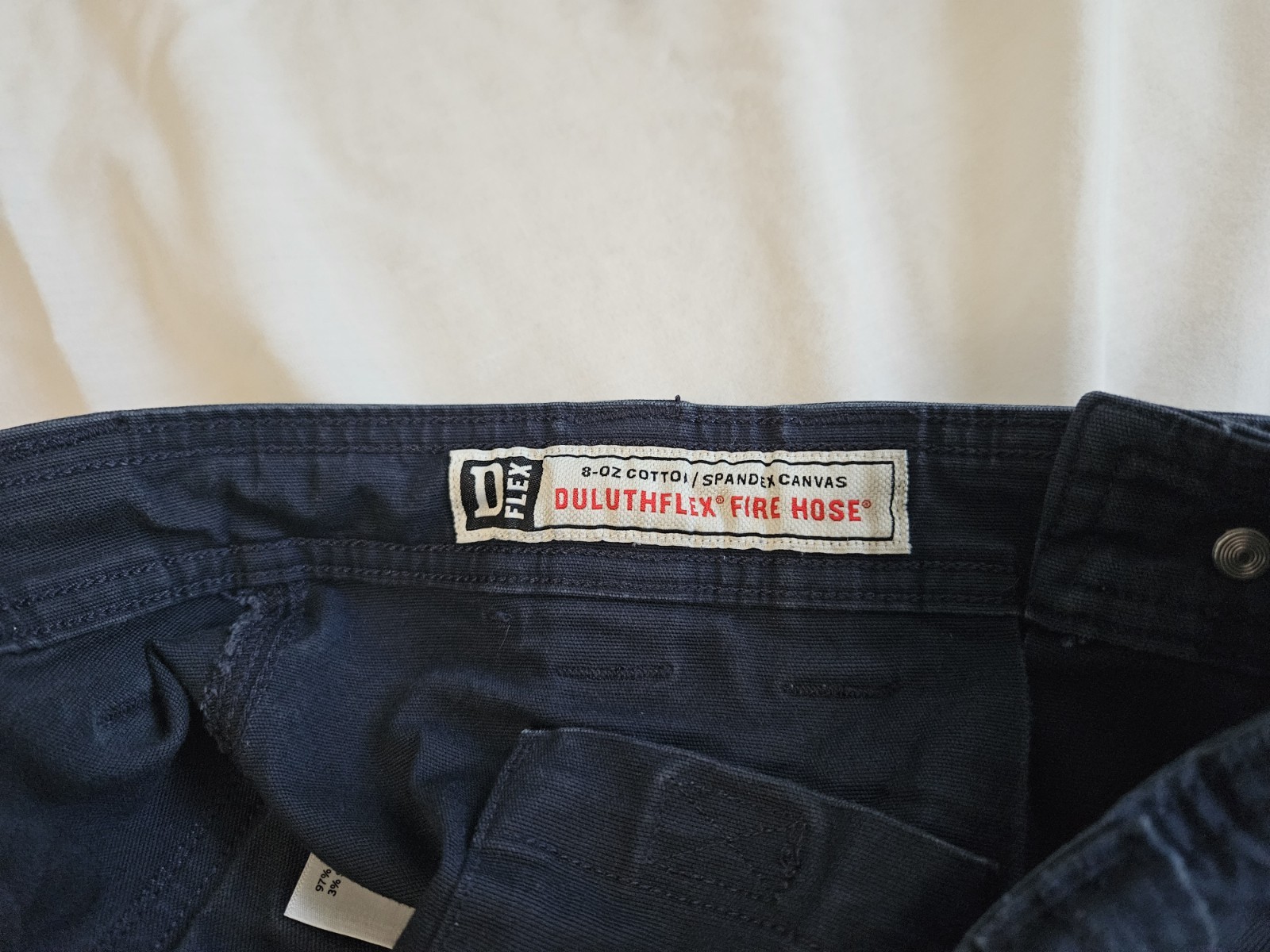 Duluth Flex Fire Hose Pants Mens 32×30 Blue Cargo Standard Fit Workwear Utility