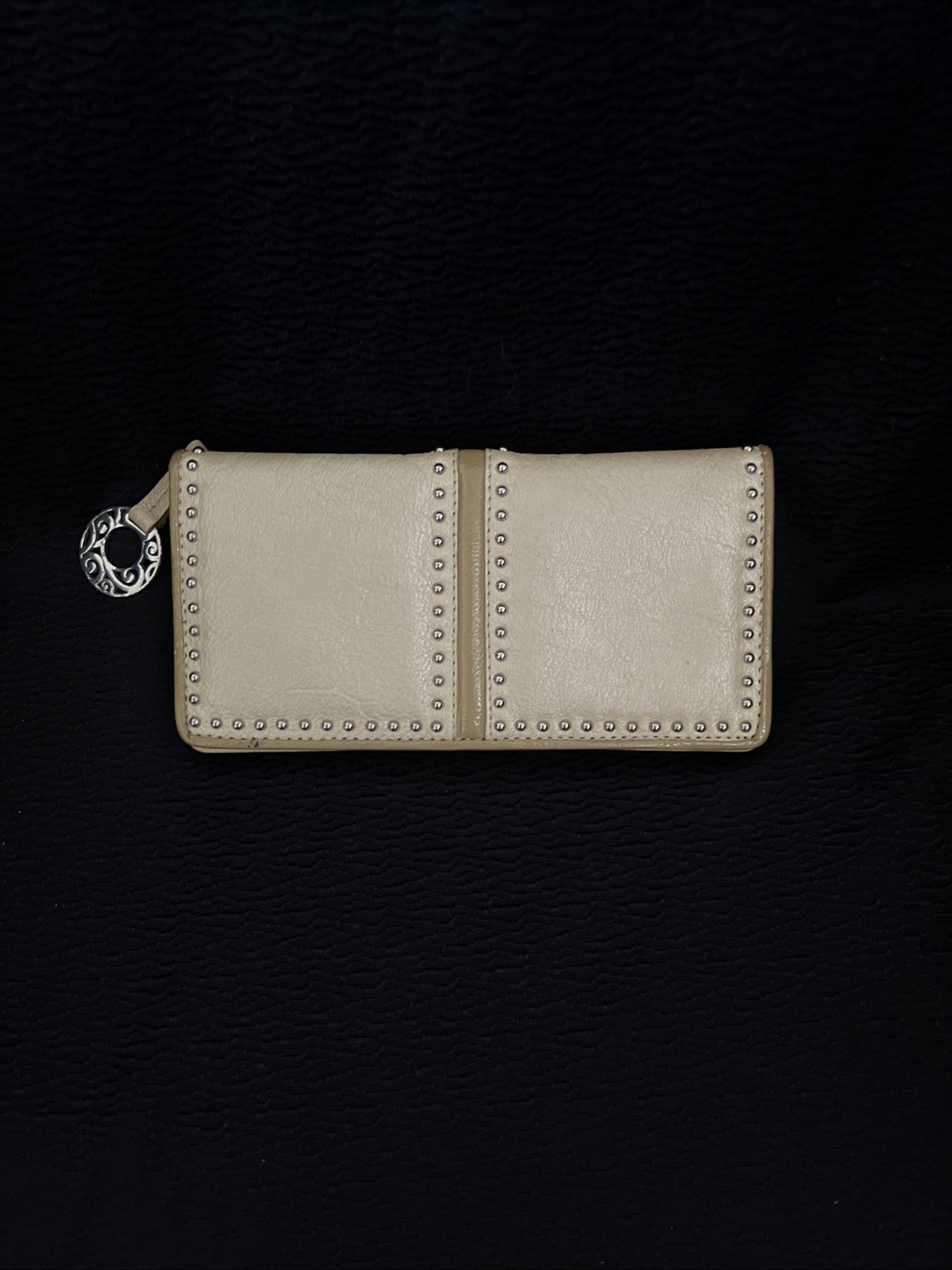 Brighton Tan Leather Wallet Silver Details Multi Pocket Organizer Western