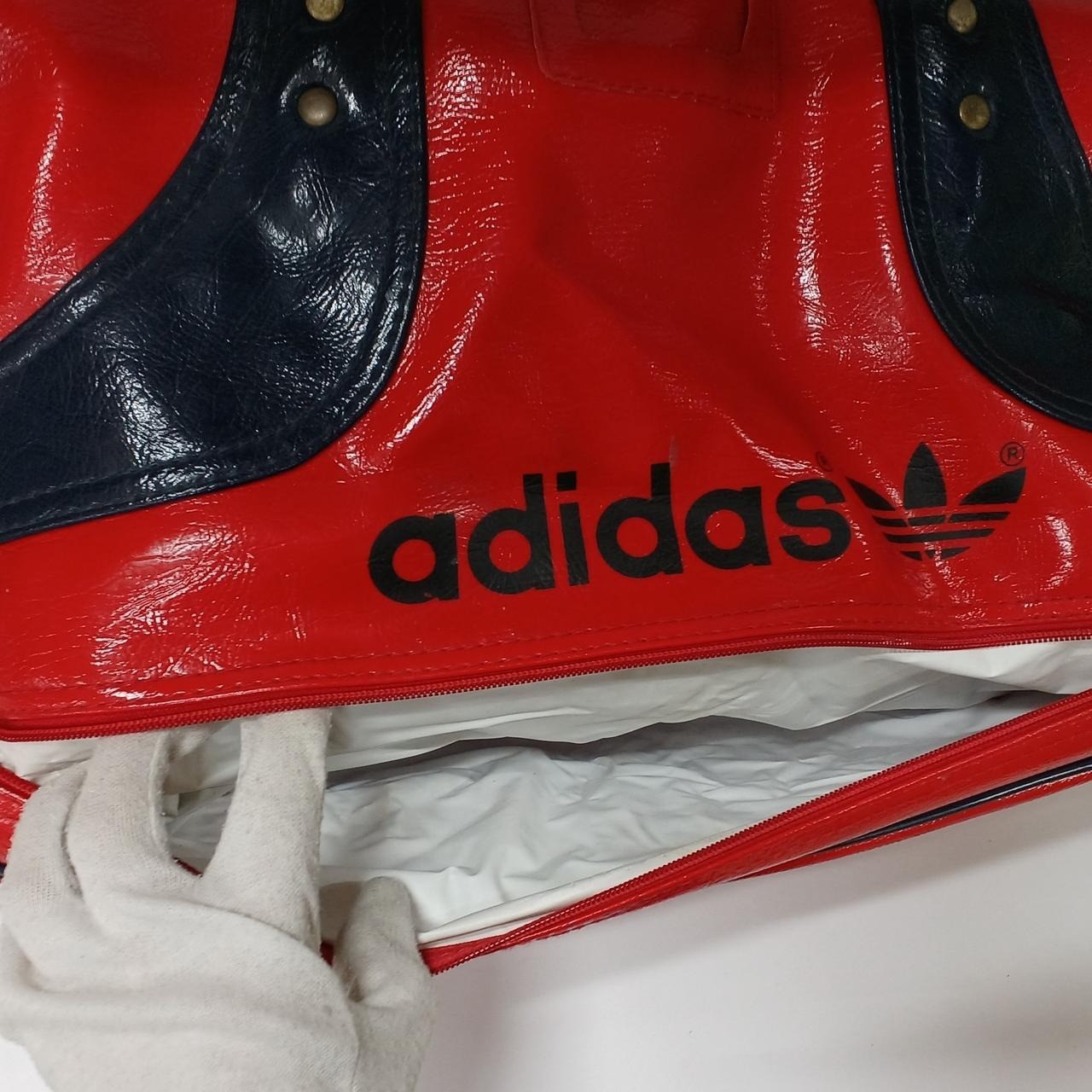 ADIDAS 80s Vintage Sports Bag Red Large 19.7in Vinyl Used