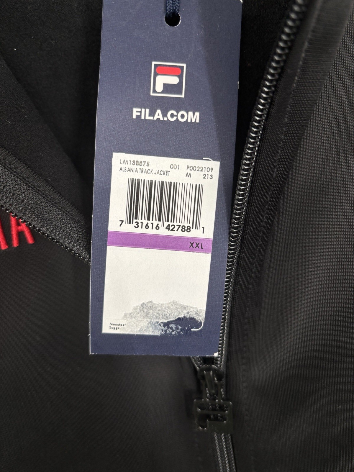 FILA Albania Track Jacket Full Zip Men’s Size 2XL Soccer NEW