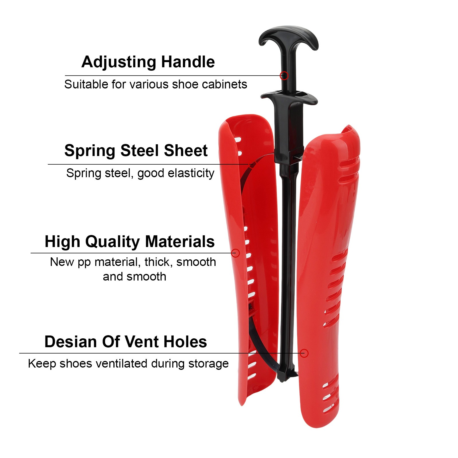 2Pcs Boot Shaper Inserts 12 Inch w/ Adjustable Spring Loaded Vented Leather Boot