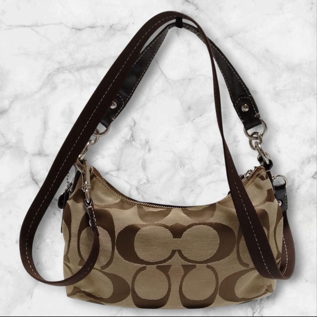 Excellent Condition COACH Signature 2way Shoulder Bag F19218 28a