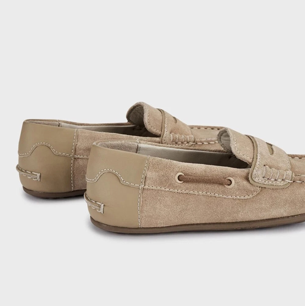 Mayoral Children’s Boys Beige Suede Leather Moccasins Loafer Shoes 38 US 5.5 NIB