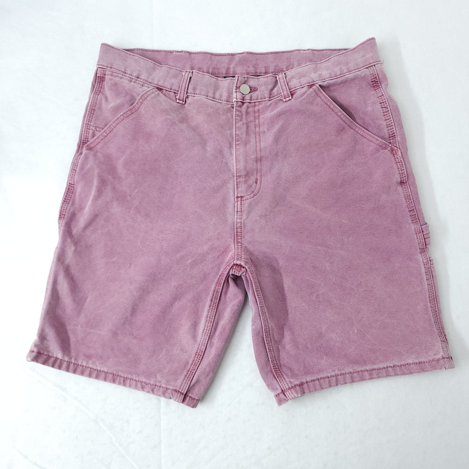 No Boundaries Carpenter Shorts Meadow Mauve 100% Cotton Duck Canvas Mens Size 32
