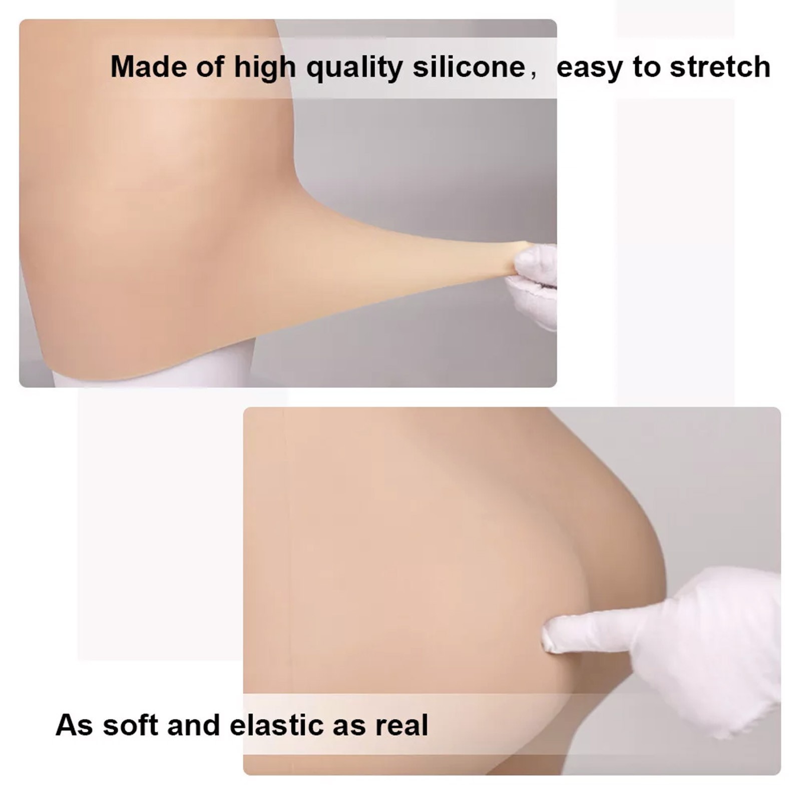 Realistic Silicone Panty Plump Hip Open-crotch Pants Butt Shapewear Crossdresser