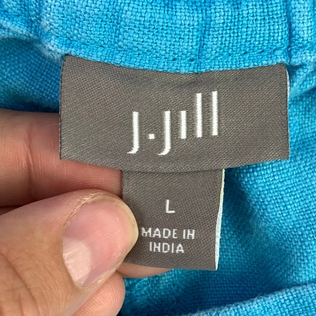 J.Jill Linen Shorts Womens Large Blue Casual Elastic Waist Breathable Beachy