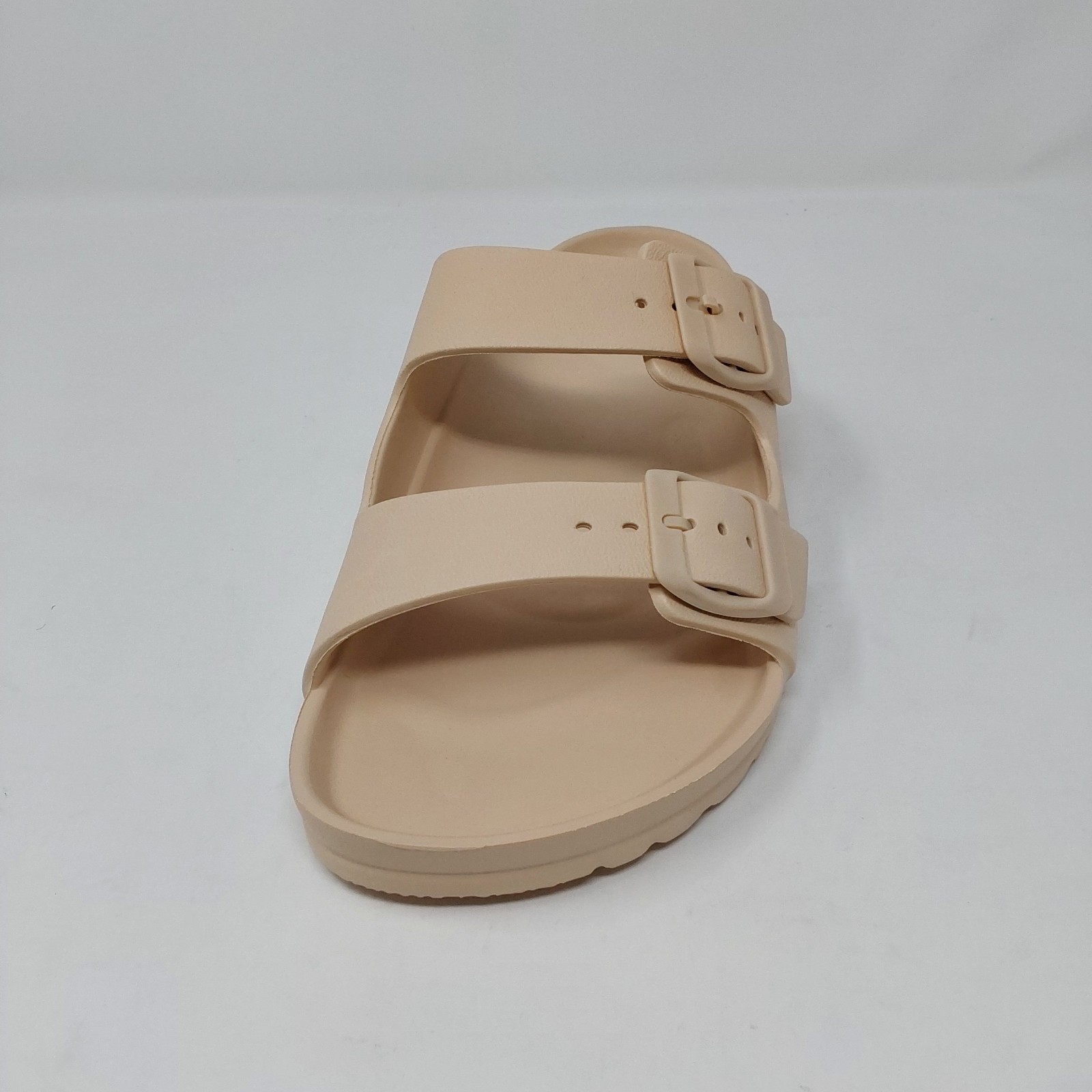 Women’s Double Buckle Comfort Slide Sandals Beige Size EU 40 US 9-9.5