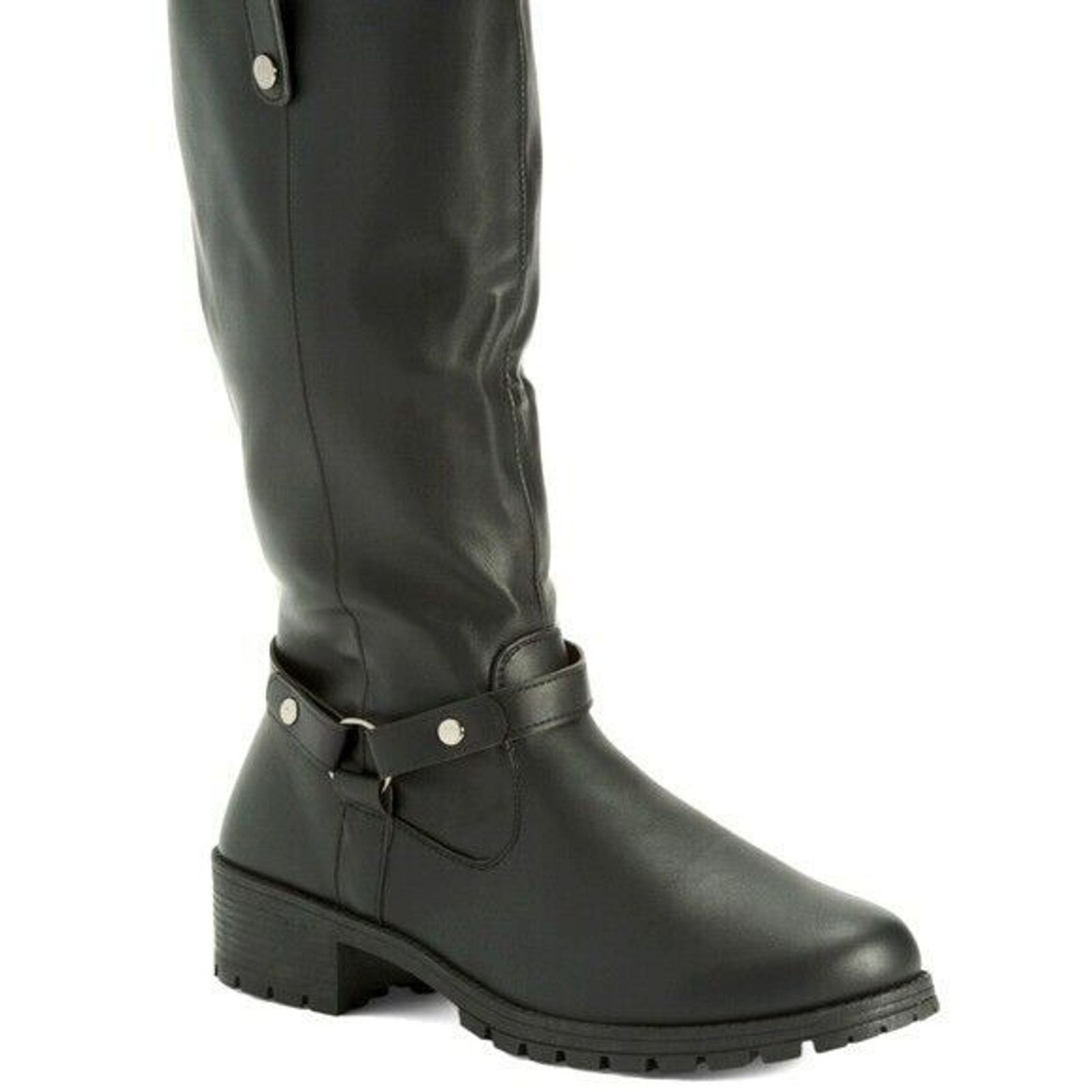 Olivia Miller Black Boots Size 8 Strap Accent Size 8